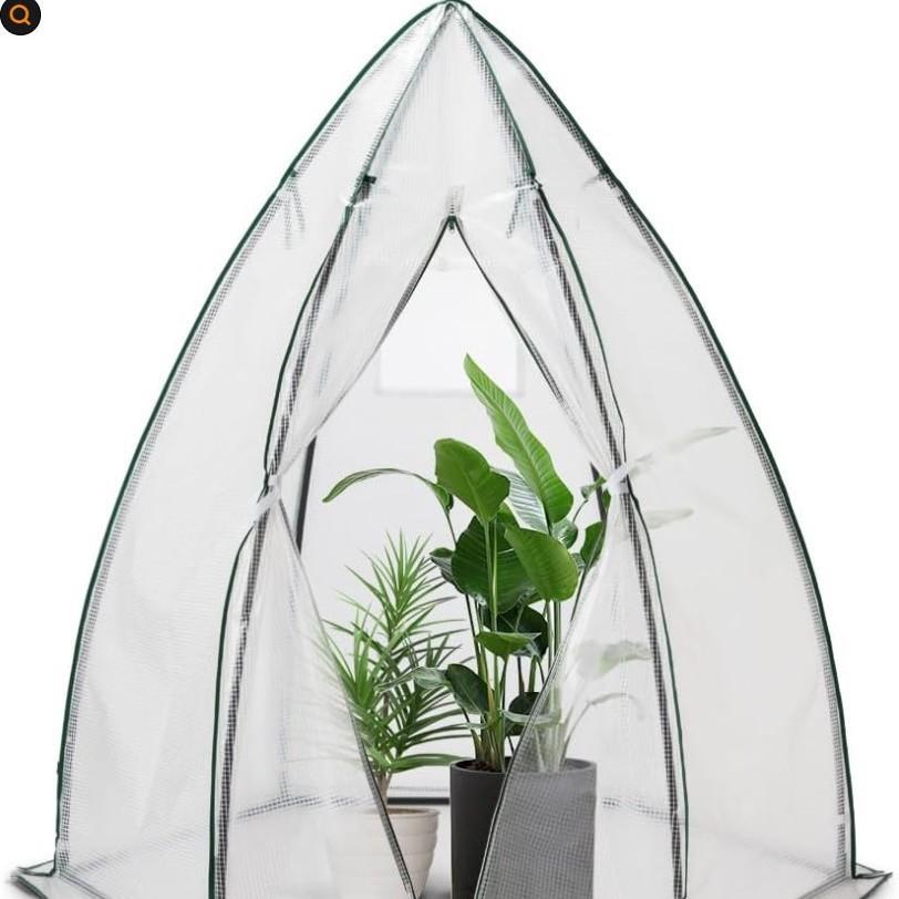 蔬菜水果温室大棚保温棚锥形多肉植物冬季家用庭院防寒过冬暖棚架