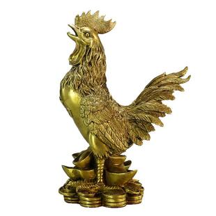 家厂家铜纯福鸡摆件大小号福字金鸡钱生肖居玄关工艺品10560201摆
