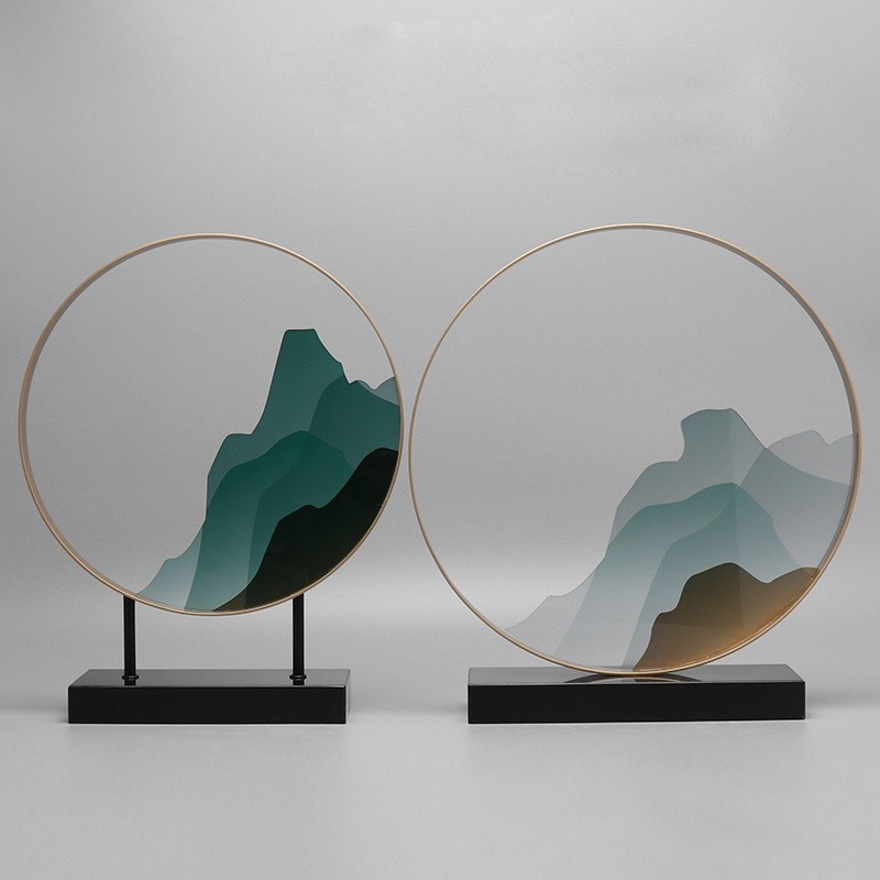 新中式创意铁艺亚克力摆件家居客厅电视柜玄关桌面软装酒店装饰品