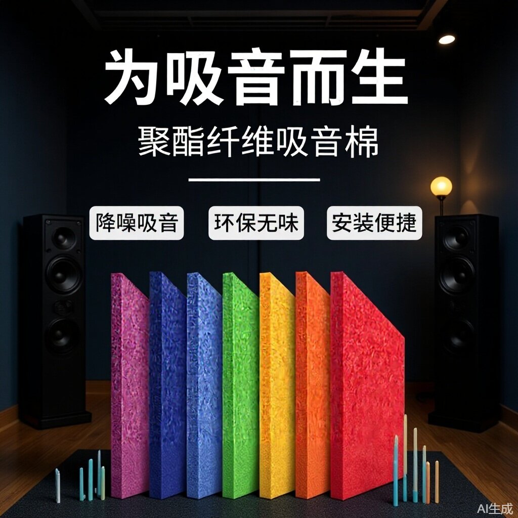 8mm聚酯纤维吸音板环保降噪吸音卧室幼儿园会议室聚酯纤维吸音板