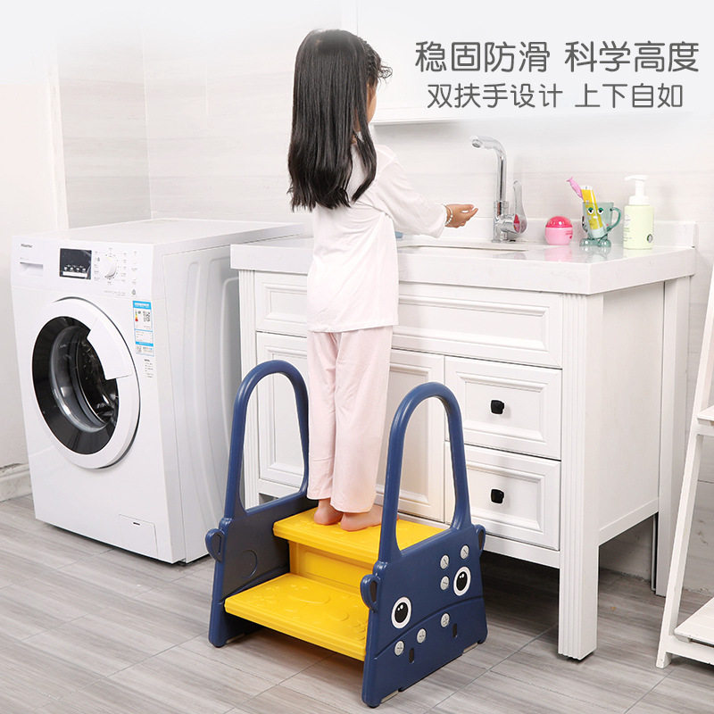 儿童洗漱台踩脚凳宝宝洗手台阶防滑脚踏卫生间带扶手垫脚凳子