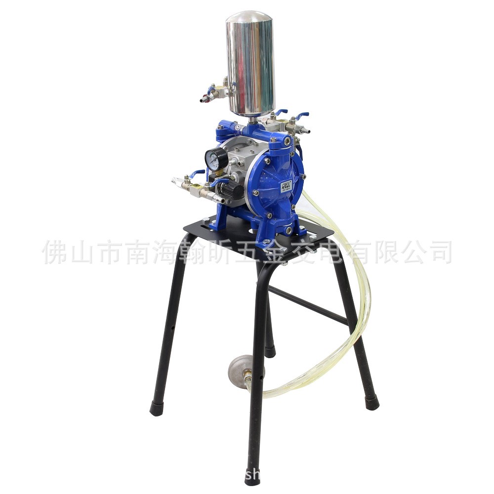 台湾欧维尔AS-15带架套装铝合金4分气动双隔膜泵/油漆泵/泵浦20mm