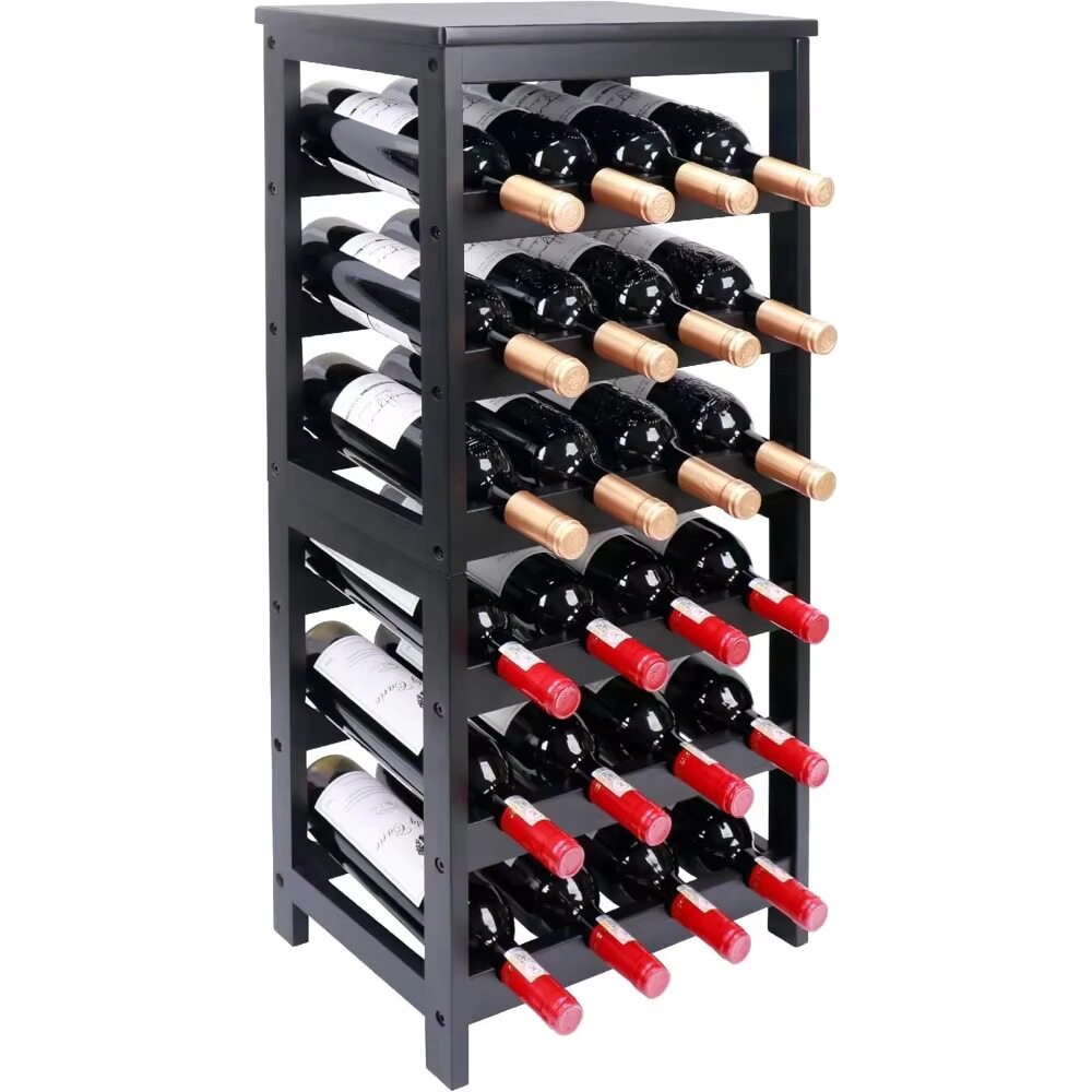现代竹制家具6层酒瓶架高酒吧架架酒架厨房餐具室用竹制酒架