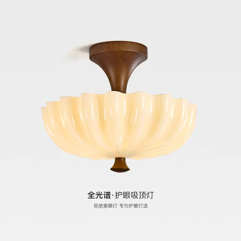 法式复古卧室吸顶灯主卧美式时尚大气书房中古风房间玻璃灯具