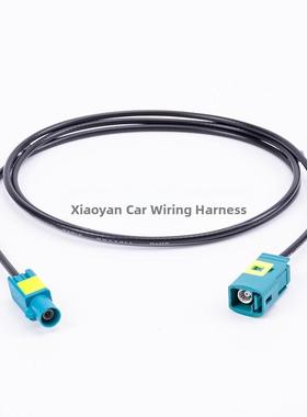 FAKRASMB-C-K1.5水蓝色汽车连接器射频线FAKRA直母转直公RG174线