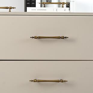 黄铜柜门拉手古铜色橱柜抽屉柜子全铜法式复古衣柜门把手纯铜仿古