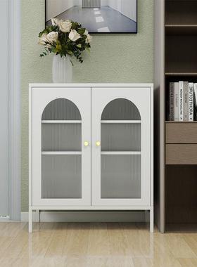 加厚餐边柜出租屋收纳柜家用酒柜客厅靠墙展示柜茶水柜铁皮收纳柜