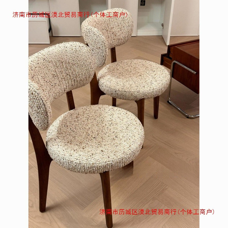 法式复古奶油风实木单椅