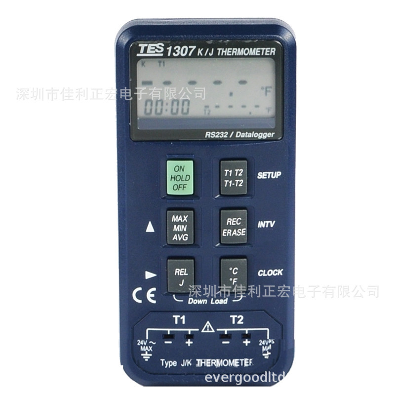 TES-1307 K/J 记忆式温度表 泰仕温度表热电偶温度表 含探头