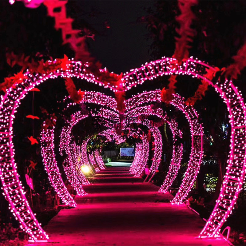 梦幻灯光节LED造型图案灯 一手资源婚庆LED爱心走廊户外节日彩灯