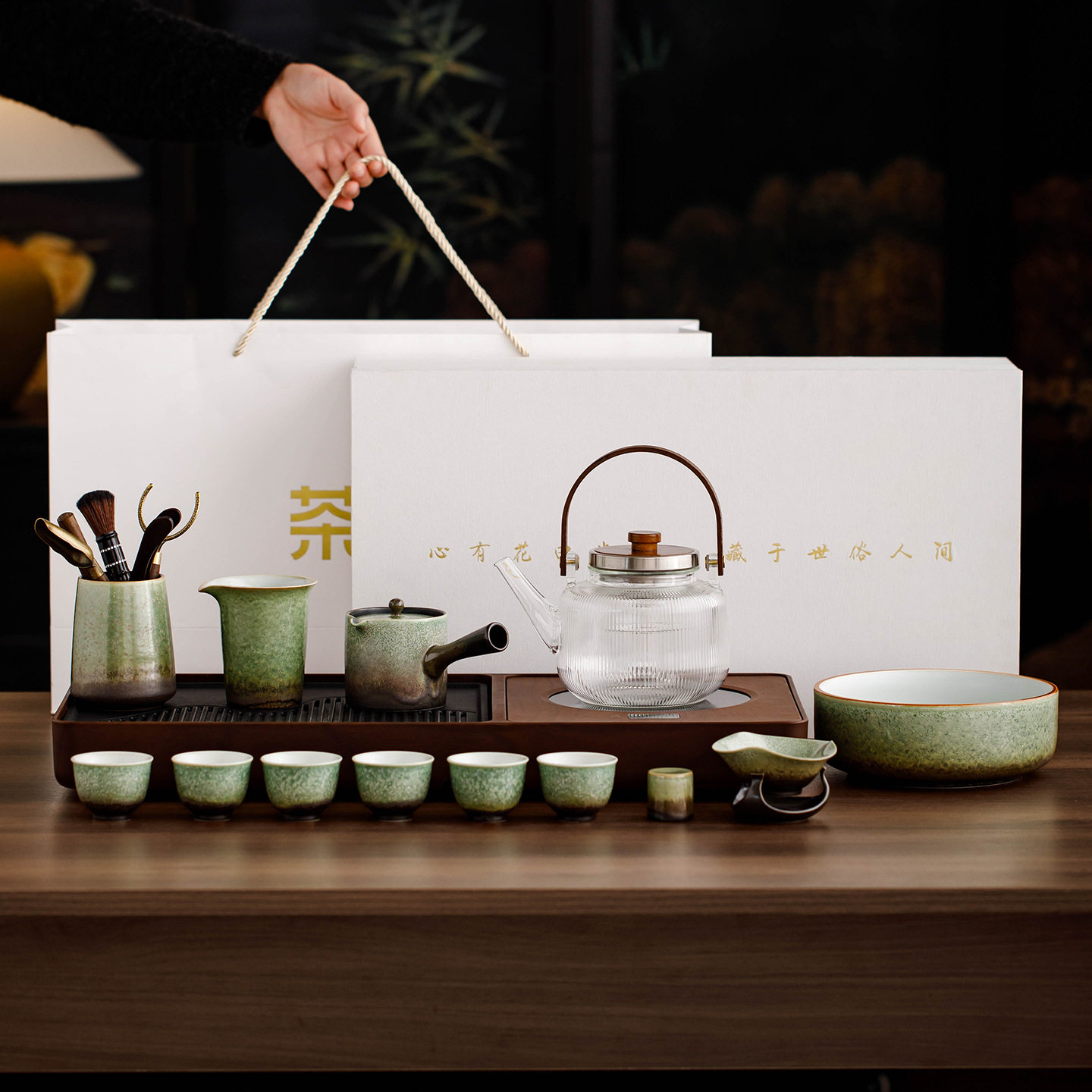 工厂茶盘2026新款家用茶具套装茶道烧水壶煮茶一体茶台小型自动排