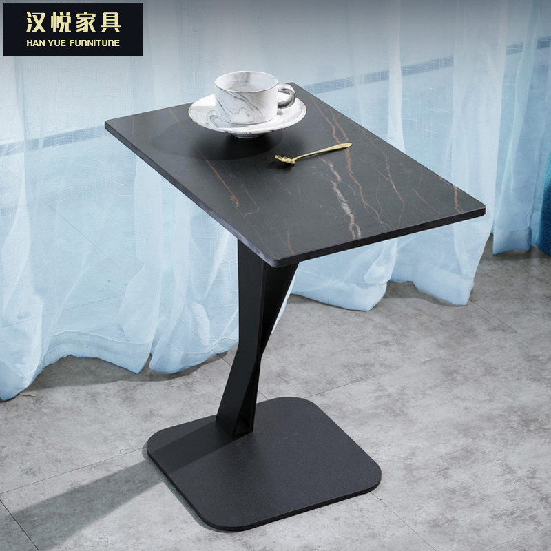 现代简约轻奢岩板方形沙发边几