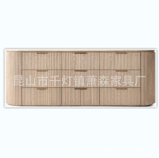 RH美式简约客厅家具实木电视柜斗柜餐边收纳柜外贸出口门厅玄关柜