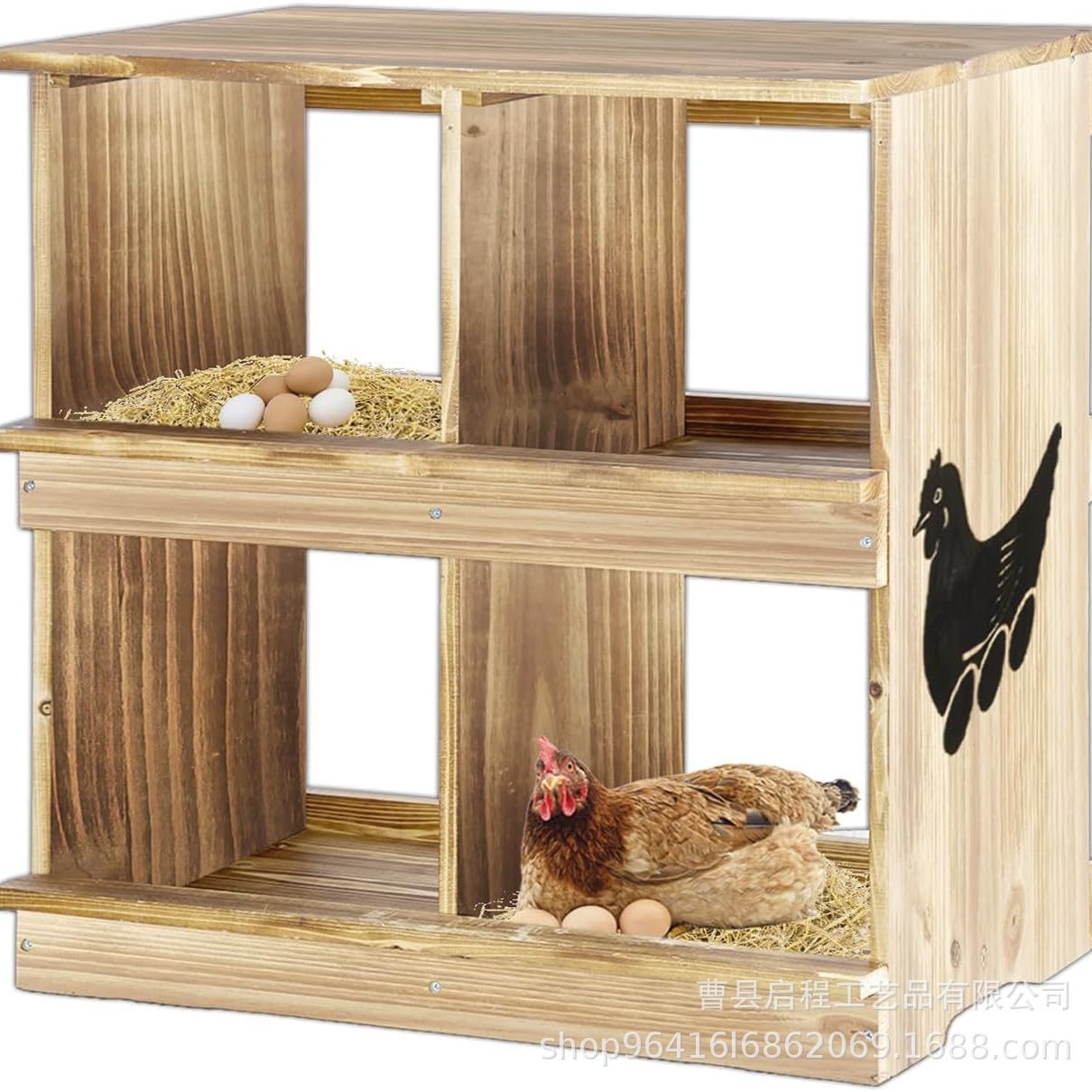 木制鸡舍用鸡窝鸡饲养箱宠物笼木质产蛋箱壁挂式小鸡抓周道具