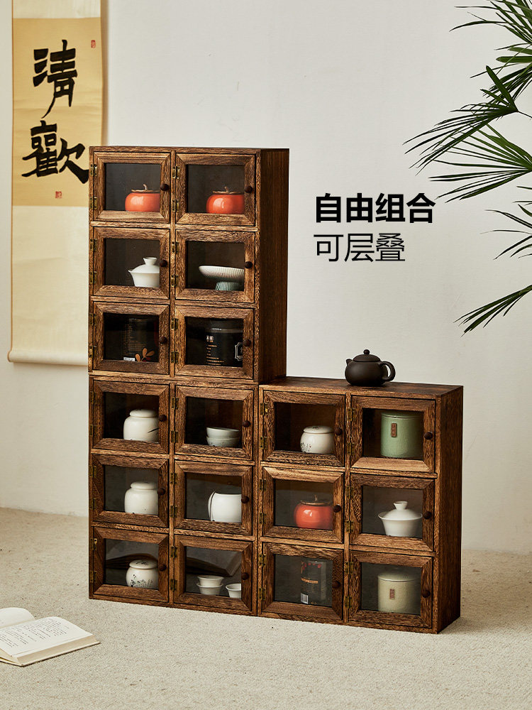 实木多宝阁博古架茶具收纳陈列架