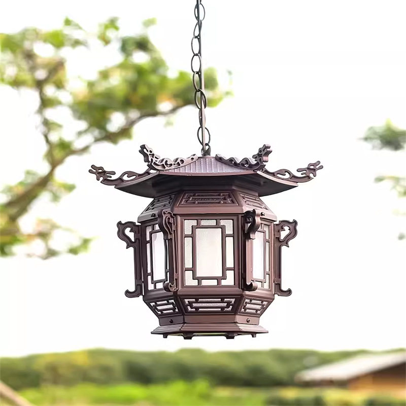 中式仿古庭院廊架宫廷灯凉亭子过道长廊大门灯笼复古户外防水吊灯