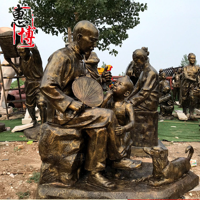 铸铜人物民俗小品景观雕塑