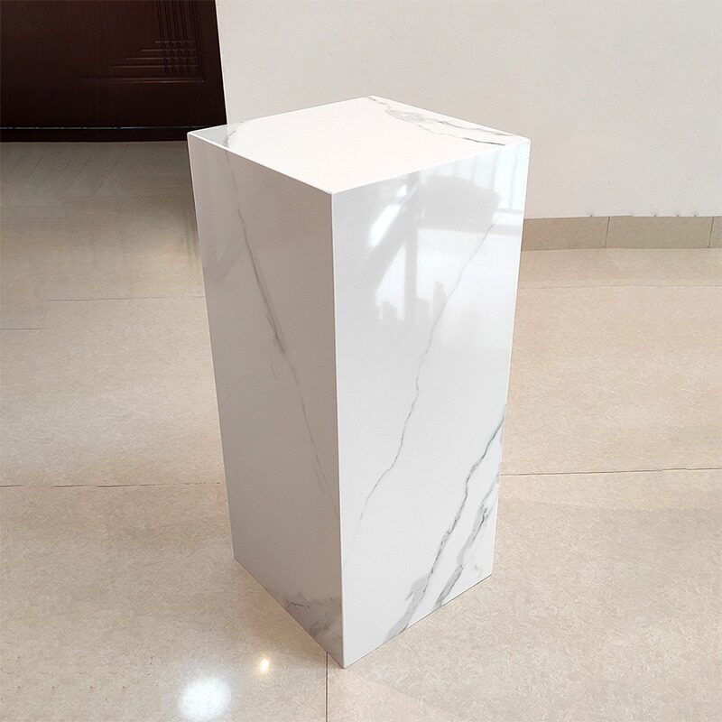 大理石摆件底座客厅玄关电视柜旁落地石柱基座摆台装饰摆件展示架
