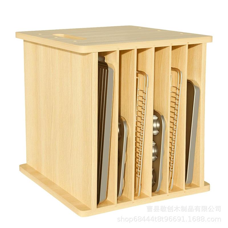 实木收纳架木质多层橱柜储物架厨房锅铲碗盘烤盘砧板分隔整理架