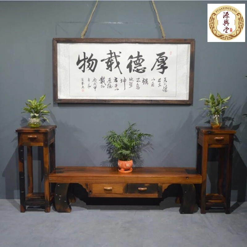 实木电视柜 组合可订做老船木客厅复古多功能柜 老船木柜