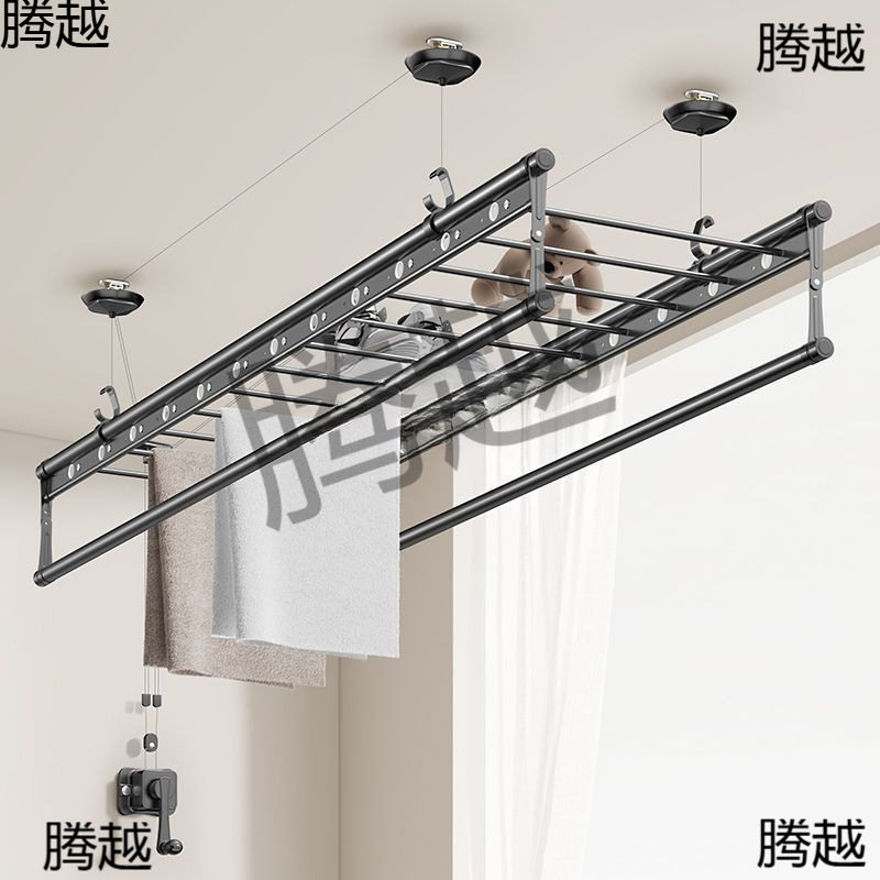 Wz升降晾衣架阳台家用手摇器手动晒衣杆被子室内自动折叠晒衣架子