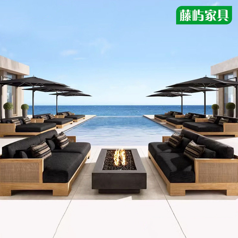 热销款户外家具柚木沙发露天