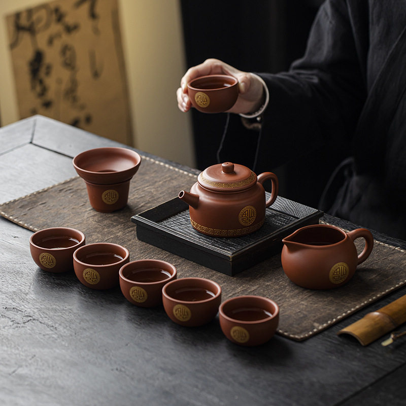 紫砂茶具套装家用轻奢高档原矿茶壶茶杯喝茶盖碗送长辈2025新款