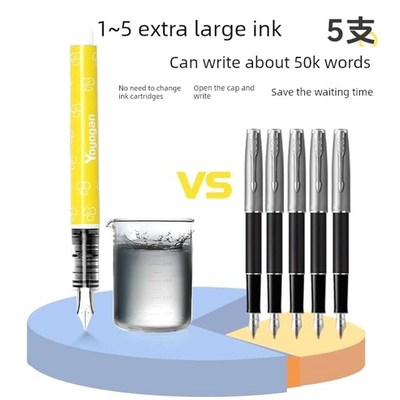 代代根甘当笑脸雕刻笔免换墨袋直液Ef笔头学生书法练习笔