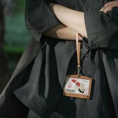 实木卡套门禁卡工作牌员工卡学生卡饭卡挂牌卡套胸卡礼物定制id卡