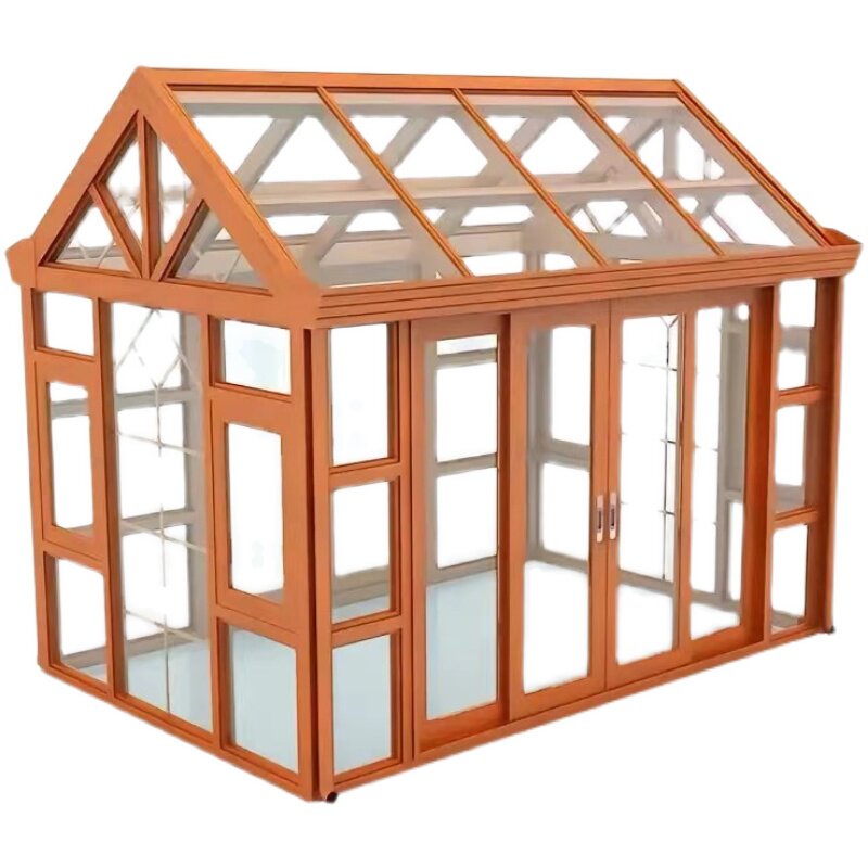 西安温室定制阳台封窗户断桥铝门窗中空钢化玻R璃房铝合金遮阳房