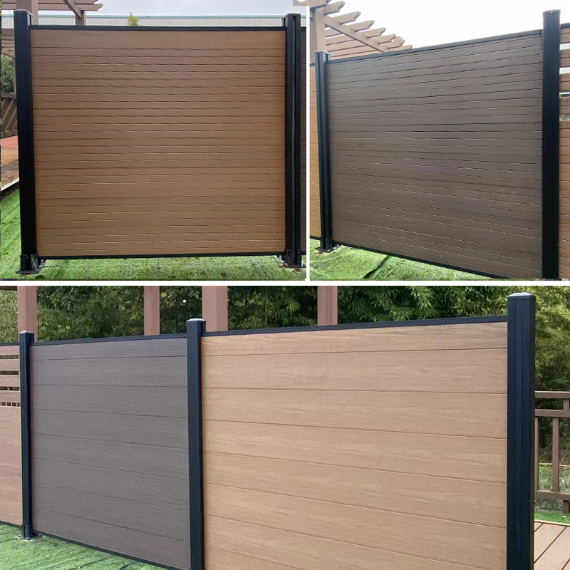 塑木板铝合金栅栏围栏板别墅塑木插接板共挤压纹耐用Y护栏防水户