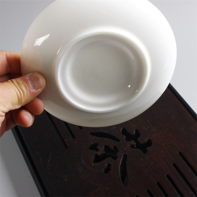 羊脂玉瓷陶瓷茶杯个人专用办公室马克杯垫N德化白瓷水杯家用茶垫