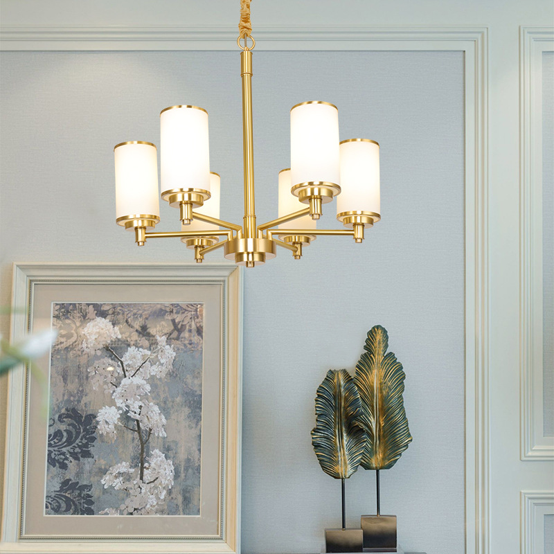 纯全铜吊灯客e厅餐厅卧室灯百搭酒店新中式5/6/8/10/12/15头灯具