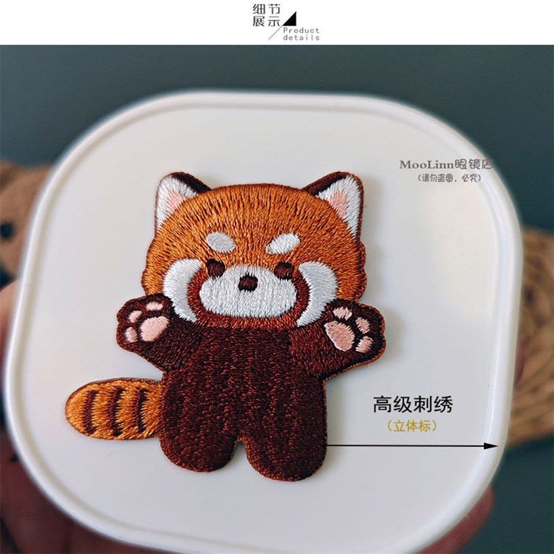 高级刺绣牙套盒带镜透气便携挂绳隐形假牙清洁盒正畸保持器收纳盒