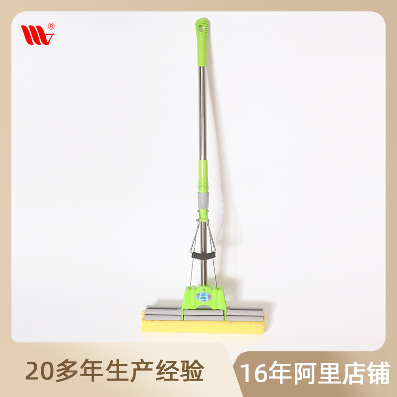 大号懒人海绵拖把 吸水胶棉拖把免手洗省力海绵拖把头38CM地拖