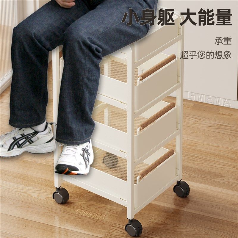 原木风厨房蔬菜小推车置物架卧室可移动置物架落地零食书架子,厨房/烹饪用具,厨房置物架/置物柜/角架,淘宝优惠券,粉丝福利购,淘宝优惠卷