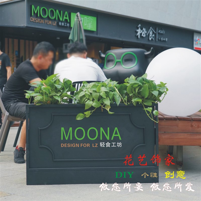 铁艺花箱售楼部不锈钢花箱组w合市政园林景观工程种植户外花槽外