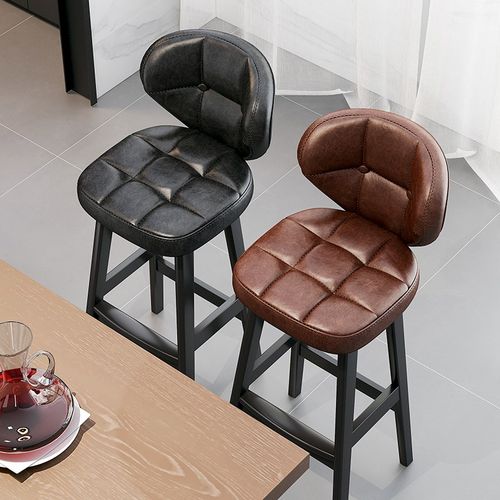 吧台椅椅子轻奢高级感实木吧椅前台高凳子收银台酒吧椅吧凳高脚凳