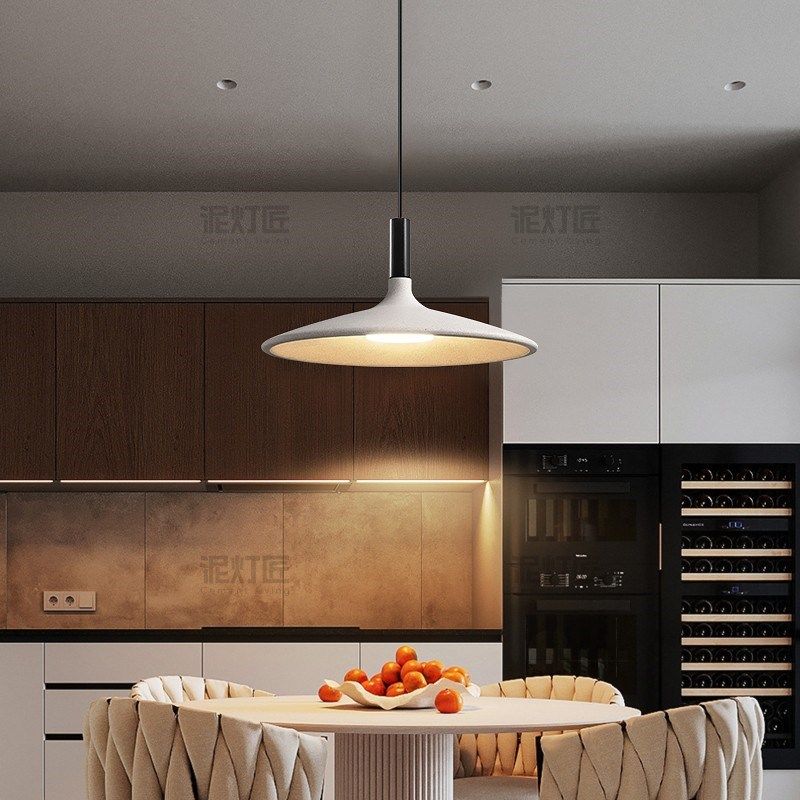 微水泥侘寂风loft工业风极简飞碟吊灯设计师餐厅吧台创意个性灯具,家装灯饰光源,餐厅吊灯,淘宝优惠券,粉丝福利购,淘宝优惠卷