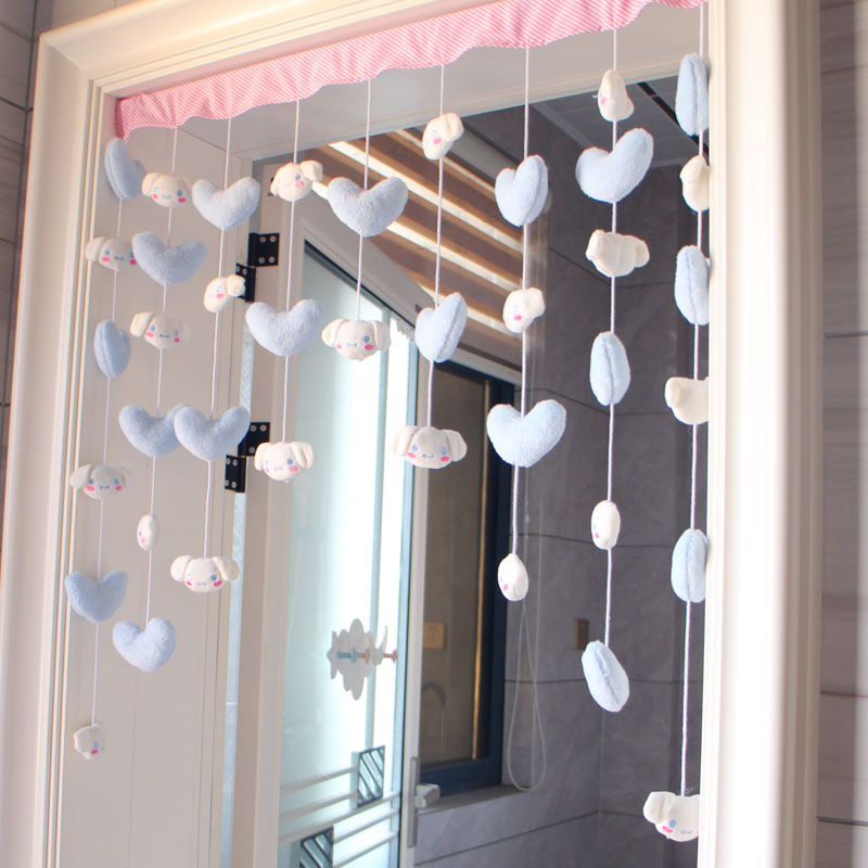 卡通玉贵狗爱心儿童隔断装饰门帘动F物卧室厨房玄关挂帘半截布帘