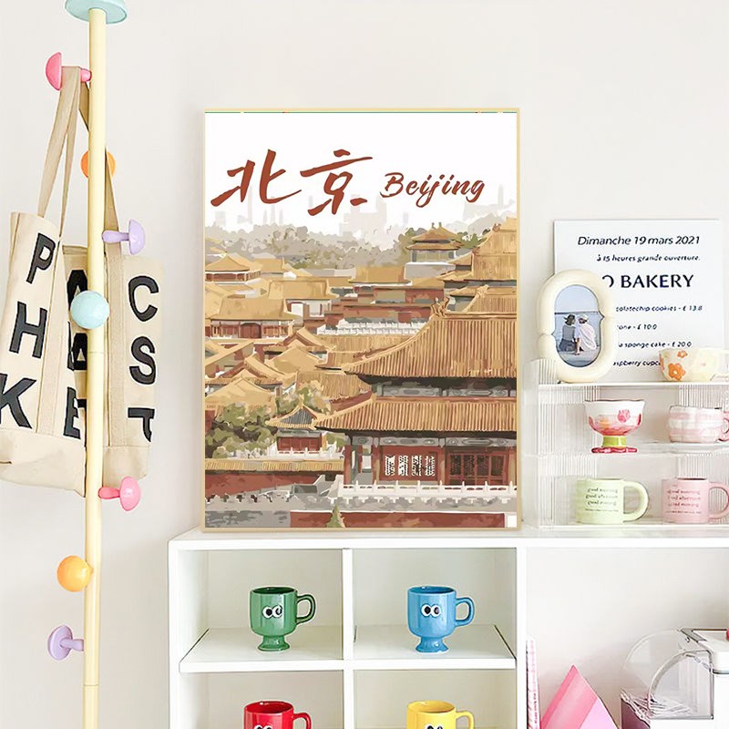 2025新款钻h石画卡通新中式风景5d手工点贴钻十字绣客厅摆件装饰
