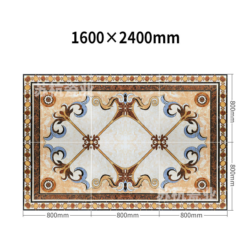 客厅拼花瓷砖80镀金新款欧式地砖饭厅走廊过道60花砖抛晶砖地板画