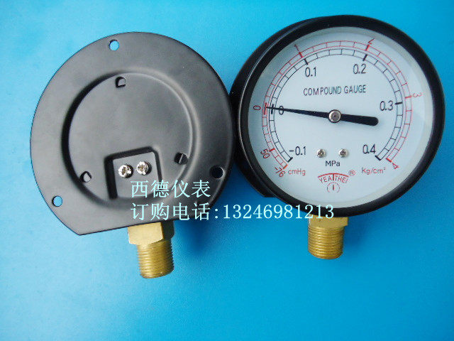 75MM径向带后边-0.1MPA~0.4MPA压力真空表,真空压力表,正负压表