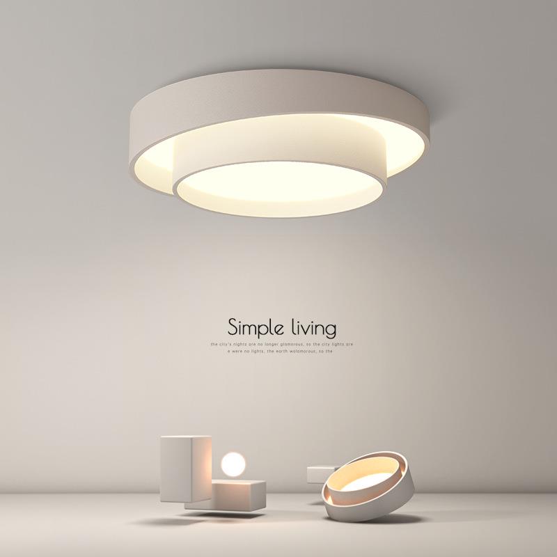 卧室灯北欧简约现代2025年新款主卧圆形轻奢温馨led餐厅书房间灯