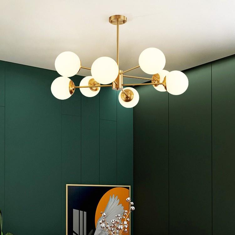 全铜北欧客厅吊灯现代简约餐厅卧室家用灯具灯饰魔豆吊灯分子灯