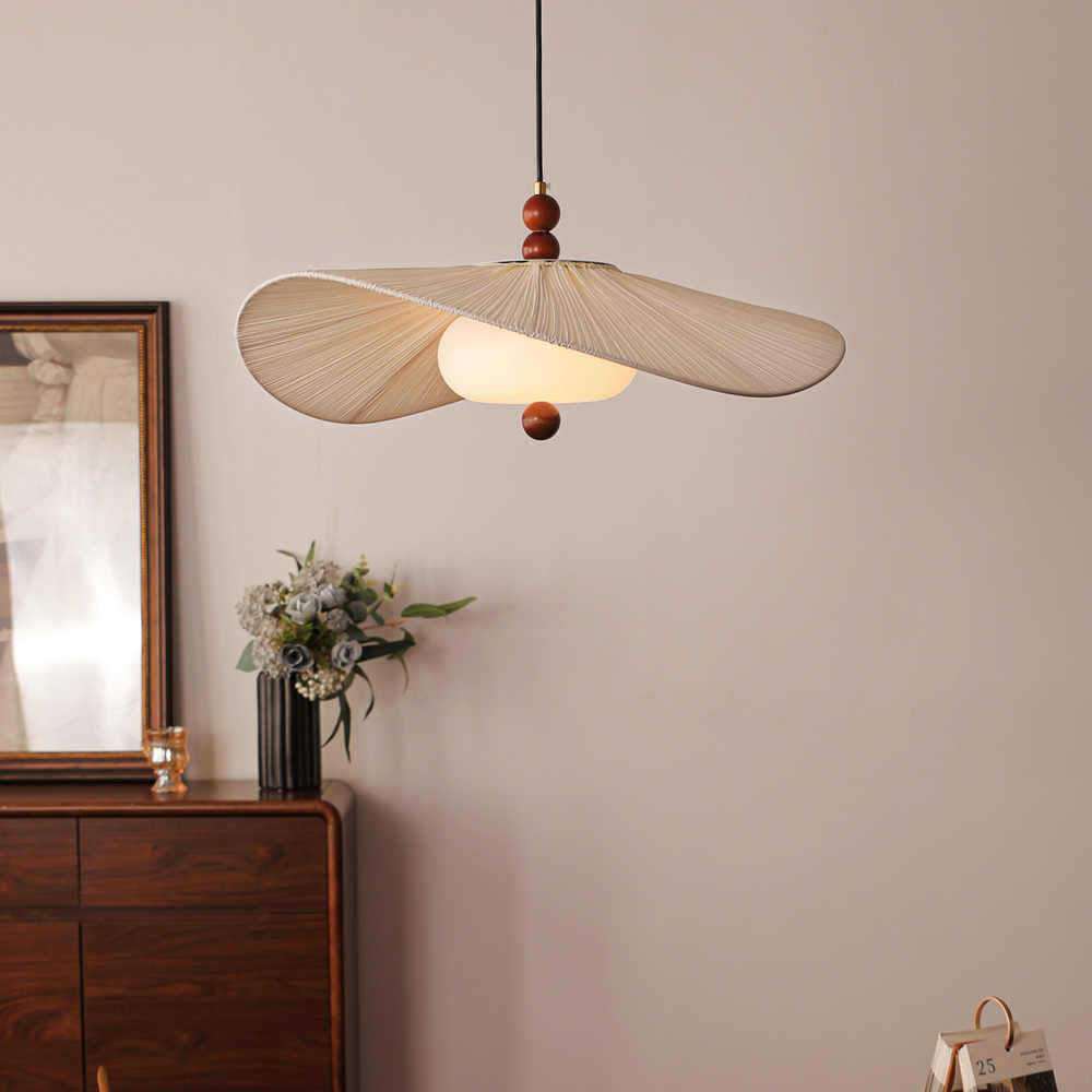 中古奶油风茶室餐厅布艺帽子灯民宿侘寂风吧台服装店花瓣布艺吊灯,纺织面料/辅料/配套,纺织机械配件,淘宝优惠券,粉丝福利购,淘宝优惠卷