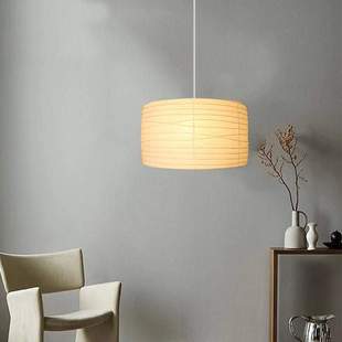 野口勇吊灯餐厅设计师创意民宿茶室侘寂风鼓形灯笼宣纸智能调光