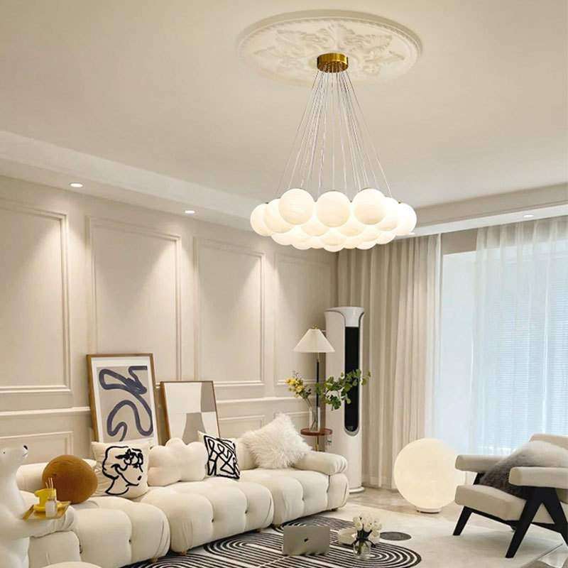 奶油风星球泡泡魔豆吊灯北欧客厅主卧室复式loft公寓玻璃月球吊灯,纺织面料/辅料/配套,纺织机械配件,淘宝优惠券,粉丝福利购,淘宝优惠卷