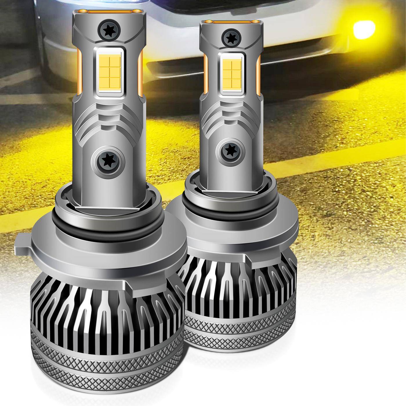 70W大功率黄金眼H11双铜管9006汽车led灯3000K黄光881雾灯PSX26W