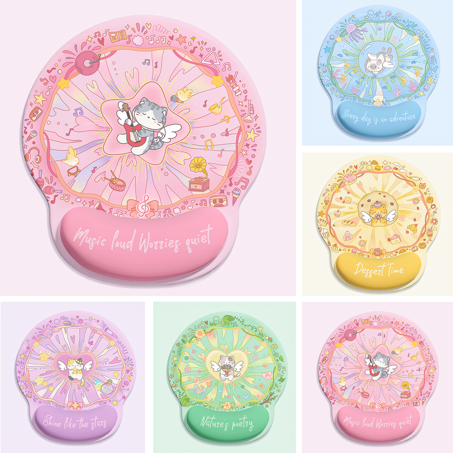 好运猫咪少女感护腕鼠标垫